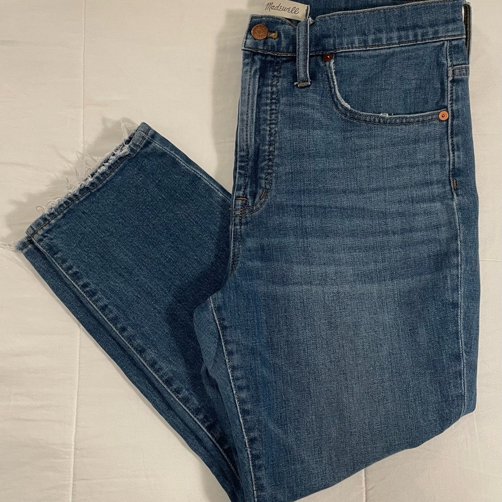 Madewell Perfect Vintage Crop Jean High-Rise Wide-Leg Cropped Denim (Size 30) - Picture 3 of 9